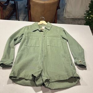 Green Button-Up Shirt Jacket